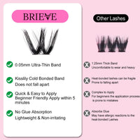 BRIEVE False Eyelashes Kit – Colorful Artificial eyelashes Set, Multi-Color Eyelash Extensions for Creative Makeup
