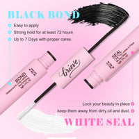 BRIEVE 2-in-1 Lash Bond & Seal Mascara – Long-Lasting Waterproof Vegan Mascaras with Adhesive for Cluster Lashes
