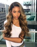 Ombre Body Wave Lace Front Wig For Black Women Natural Hailine Colored Brazilian Hair With Baby Hair