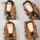 Honey Bloned Body Wave Front Lace Human Hair Wigs With Baby Hair Pre Plucked  Bleached Knots