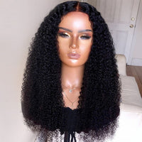 Kinky Curly Wig Front Lace Human Hair Wigs For Black Women Pre Plucked With baby hair