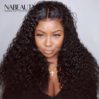 Undetecable Melt skins Water Wave Front Lace Wig Pre-plucked Natural Hairline With Fake Scalp