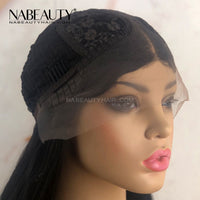NABEAUTY 13x6 T Part Lace Wig Human Hair Lace Frontal Wigs PrePlucked Straight Vrigin Hair Swiss Lace