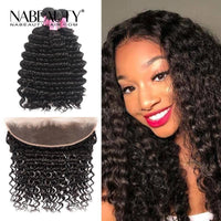 Frontal Wig | 13x4 Frontal With 3 Bundles Deep Wave Nabeauty Virgin Hair 300%Density