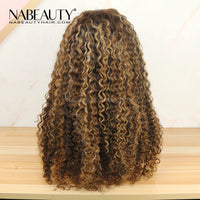 Highlight Mix Color Piano Blonde Curly 13*6 T part Lace Front Human Hair Wigs Vrigin Hair Lace Wigs