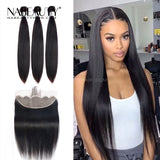 Frontal Wig | 13x4Frontal With 3 Bundles Straight Nabeauty Virgin Hair 300%Density