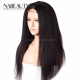 Kinky Straight Wig Front Lace Human Hair Wigs Brazilian  150 180 Density Human Hair Wig