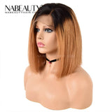 NEW Honey Blonde 1b 27 Ombre Wigs Glueless Front Lace Bob Wigs Straight Human Hair Wigs